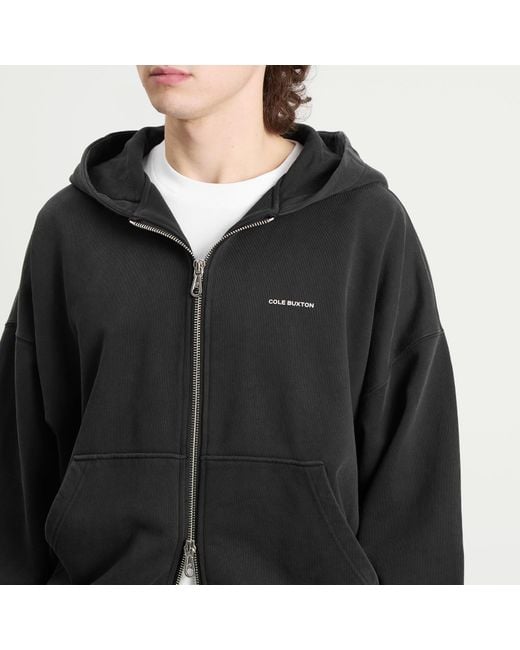 Cole Buxton Black Mini Logo Zipped Hoodie for men