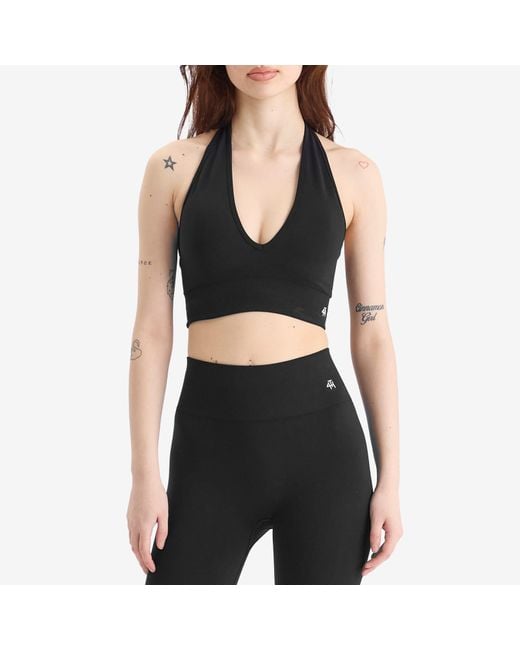 4th & Reckless Black Sammie Halter Neck Sport Bra