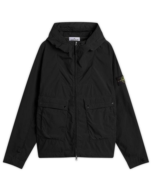 Stone Island Black Light Compact Touch Poly-Tc Hooded Jacket for men