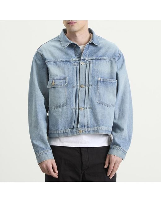 Unlikely Dry Goods Blue Time Travel Denim Trucker Jacket for men