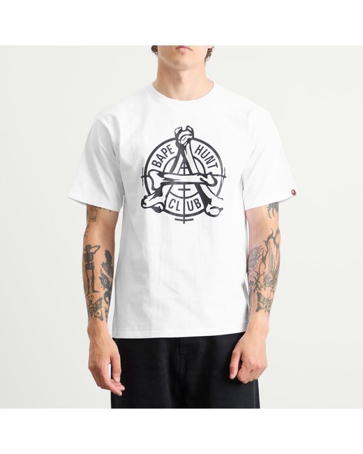 A Bathing Ape White Hunt Club T-Shirt for men