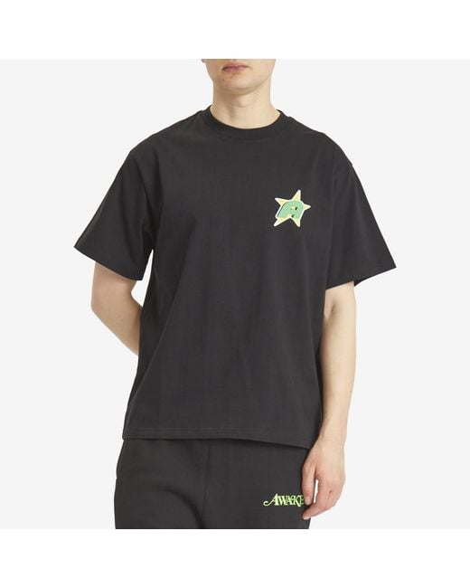 AWAKE NY Black Star A Logo T-Shirt for men