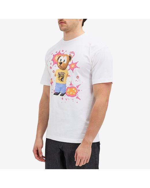 Market White 32-Bit Bear T-Shirt for men