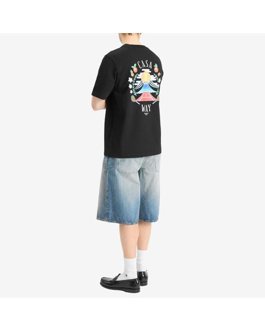 Casablanca Black Casa Way Mountain Printed T-Shirt for men