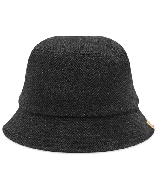 Visvim Tweed Dome Bucket Hat in Black for Men Lyst UK
