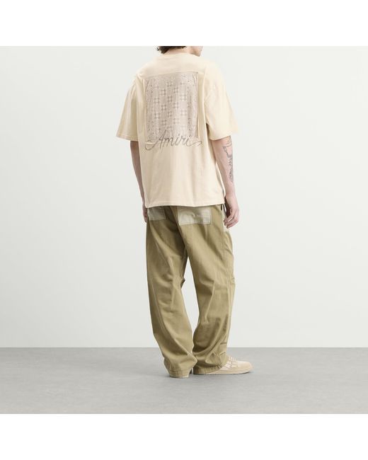 Amiri Natural Ma Check Patch Skate T-Shirt for men
