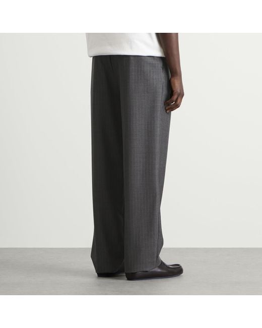 Jil Sander Gray Pinstripe Wool Trouser for men