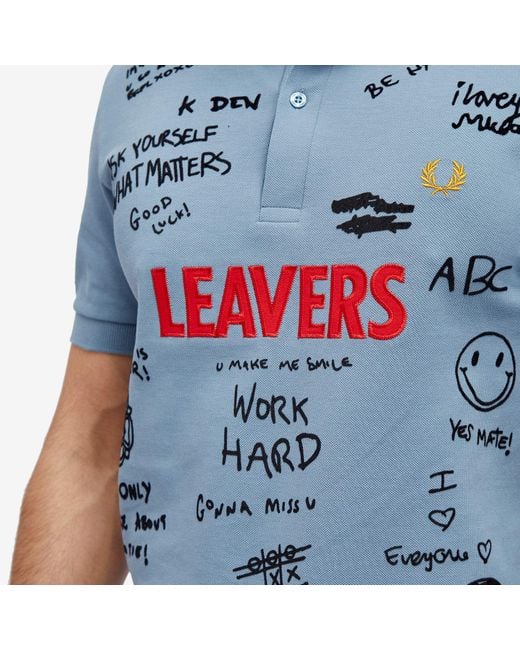 Fred Perry Blue X Corbin Shaw Leavers Polo Shirt for men