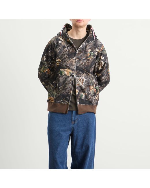 A Bathing Ape Brown Tree Edge Camo Shark Zip Hoodie for men
