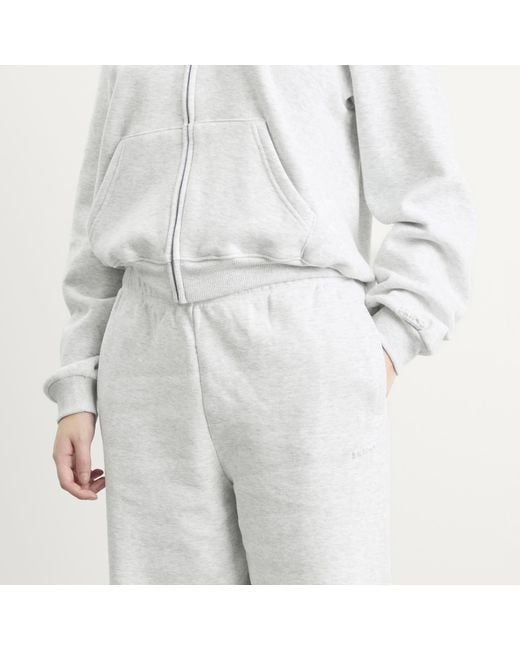 Skims White Cotton Fleece Classic Straight Leg Pant