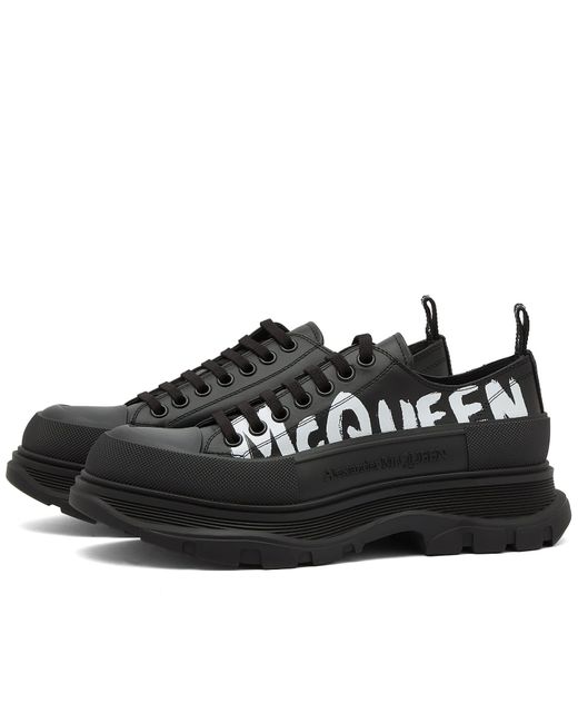 Alexander McQueen Tread Graffiti Logo Shoe in Black for Men | Lyst