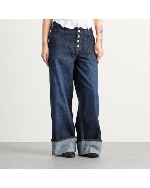 Damson Madder Blue Gigi Baggy Wide Turn Jeans