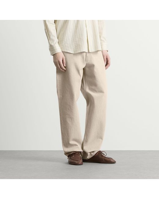 Auralee Natural Faded Hard Twist Denim Wide Pants for men