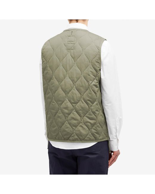 Taion Gray Military Zip V-Neck Down Vest for men