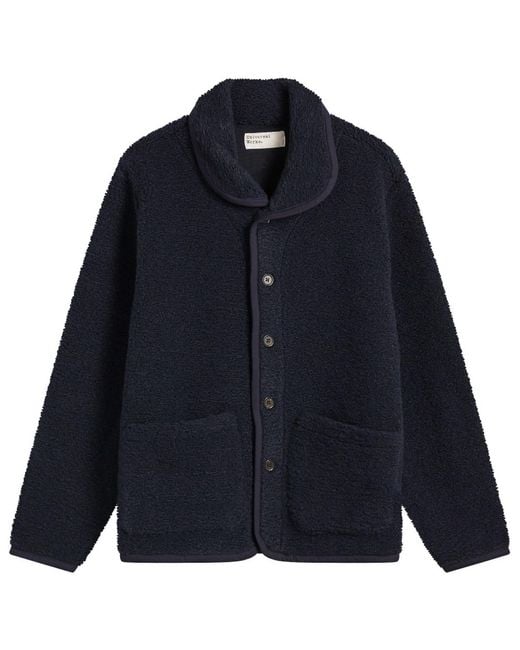 Universal Works Blue Alvar Fleece Lancaster Jacket for men