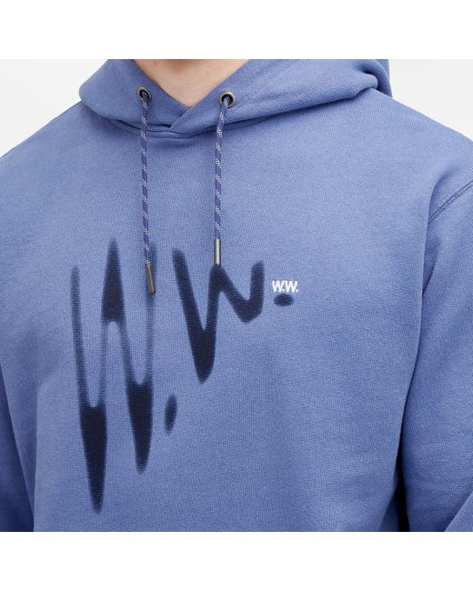 WOOD WOOD Blue Zeus Shadow Hoodie for men