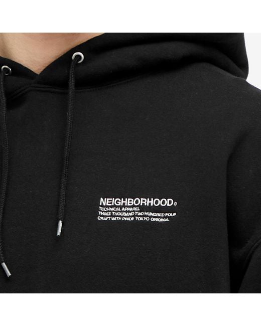 Neighborhood Black Logo Pullover Hoodie for men