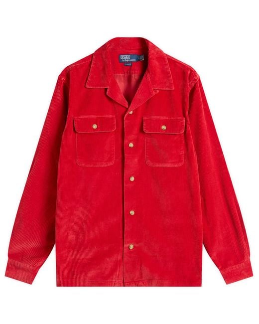 Polo Ralph Lauren Red Corduroy Overshirt for men