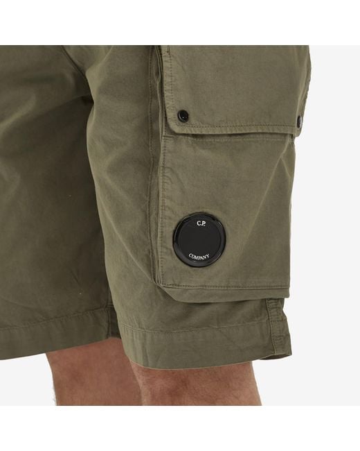 C P Company Green Multi Pocket Cargo Shorts for men