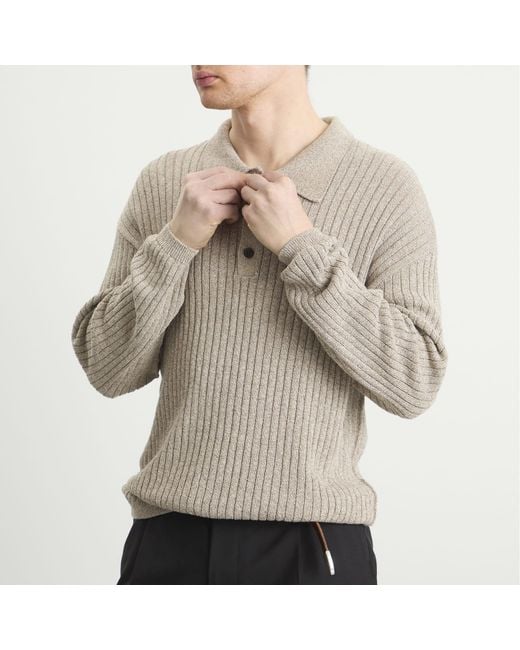 mfpen Natural Grain Digit Polo Knit for men
