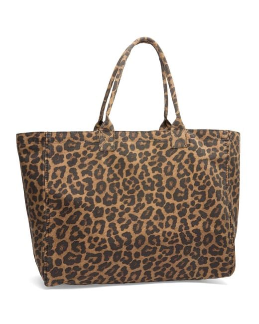 Anine Bing Brown Leo Canvas Tote Bag