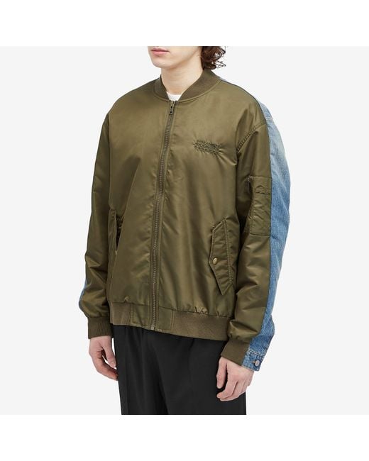 MM6 by Maison Martin Margiela Nylon And Denim Bomber Jacket