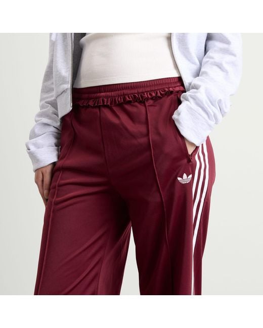 Adidas Red Pleated Firebird Track Pant