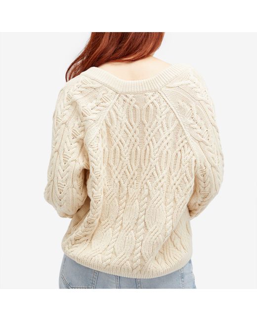 Closed Natural Cable Knit Cardigan