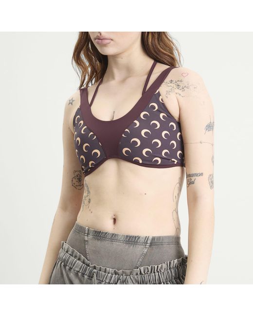 MARINE SERRE Purple Athleisure Yoga Bra Top