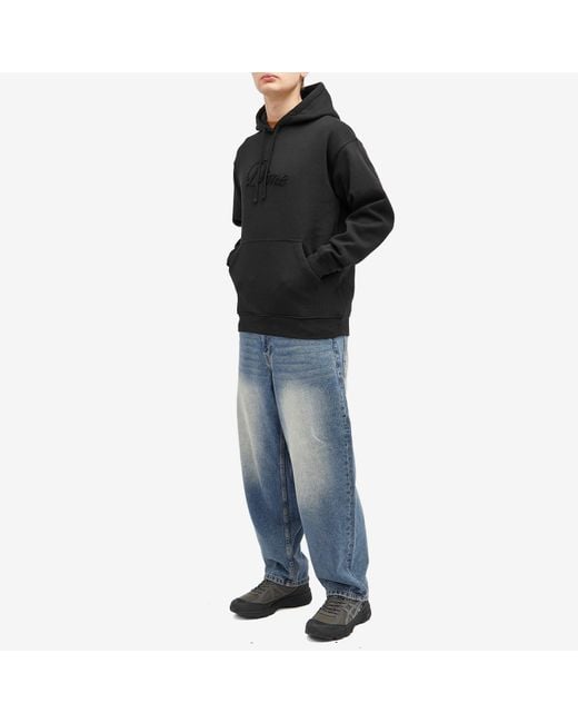 Dime Black Cursive Logo Hoodie for men