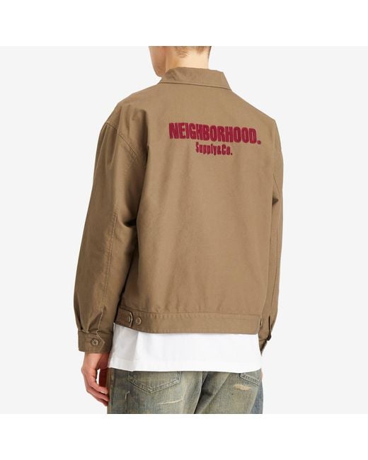 Neighborhood Brown Zip Work Jacket for men
