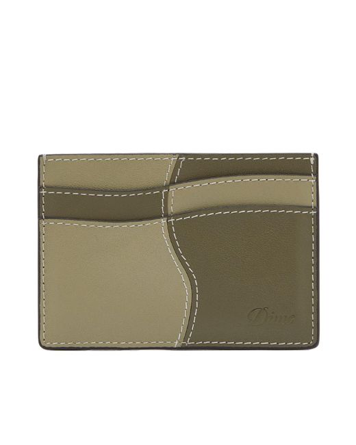 Dime Green Wave Leather Cardholder for men