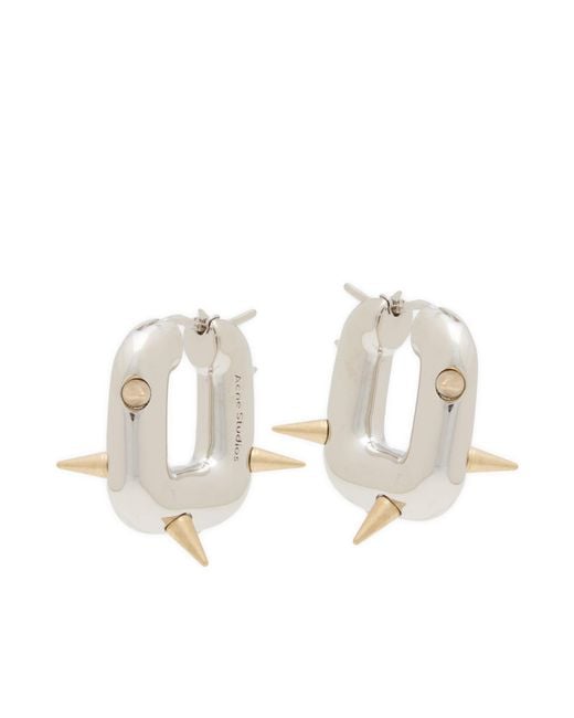 Acne White Chunky Loop Earrings