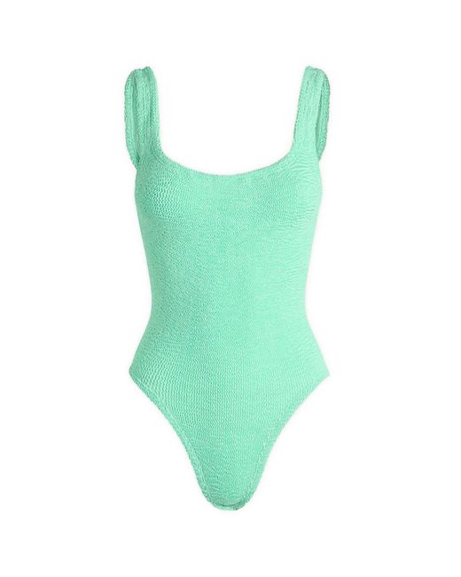 Hunza G Green Square Neck Swimsuit