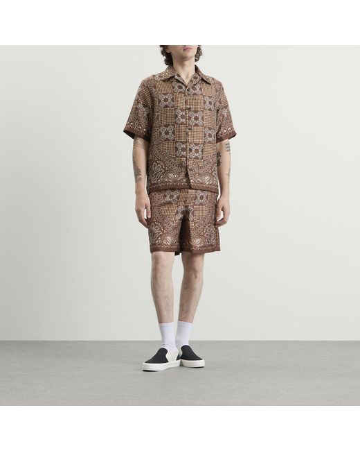 Amiri Brown Ma Check Short for men