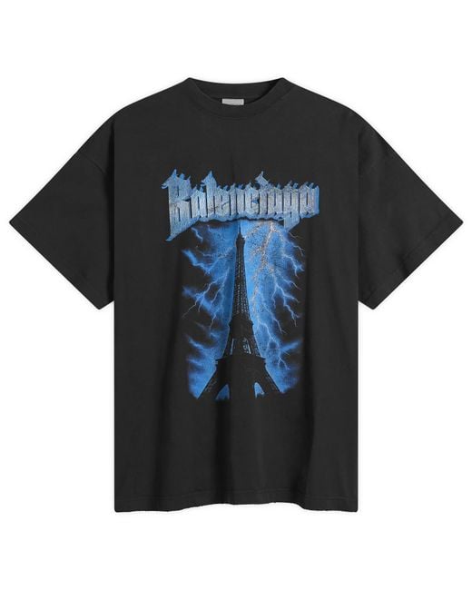 Balenciaga Black Metal Merch Paris Oversized T-Shirt for men