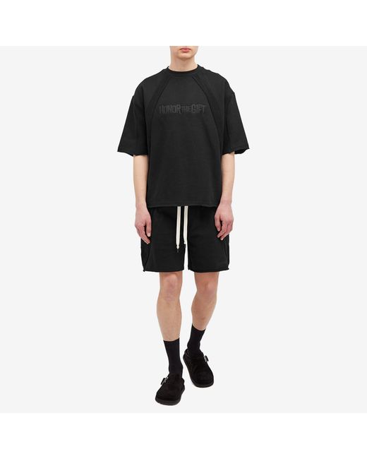 Honor The Gift Black Terry Panel Short Sleeve Sweater for men