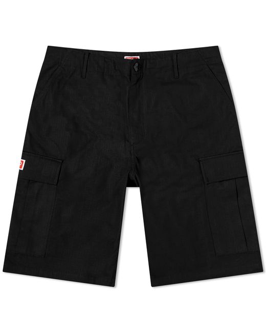 KENZO Black Cargo Workwear Shorts for men