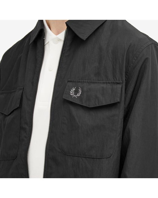 Fred Perry Black Zip Overshirt for men