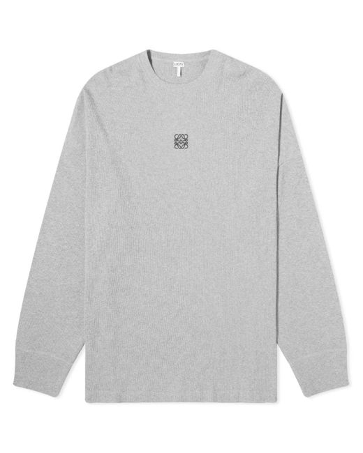 Loewe Gray Anagram Long Sleeve T-Shirt for men