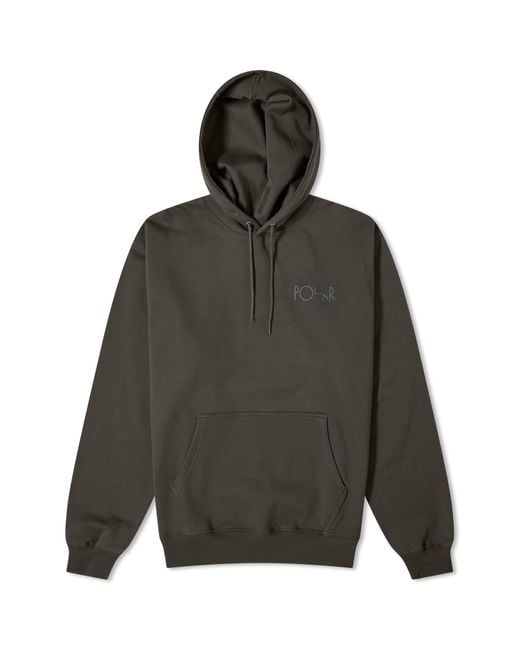 POLAR SKATE Gray Stroke Logo Hoodie for men