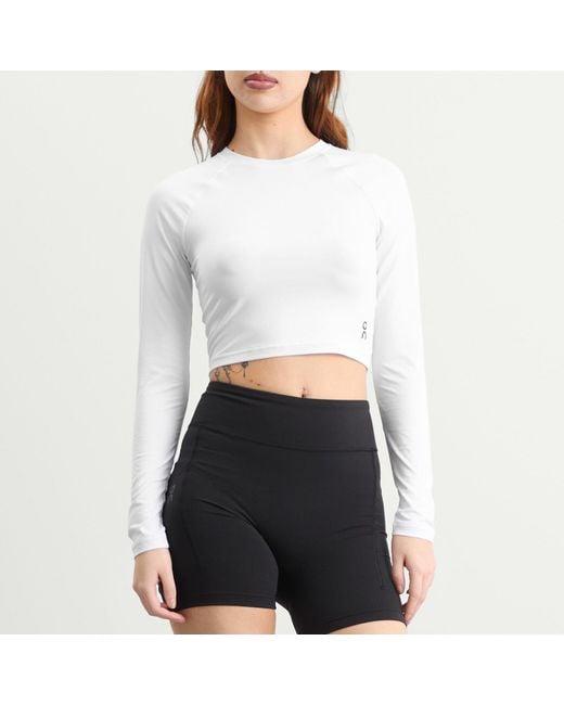 On Shoes White Studio L 'Sg Sleeve Crop Top