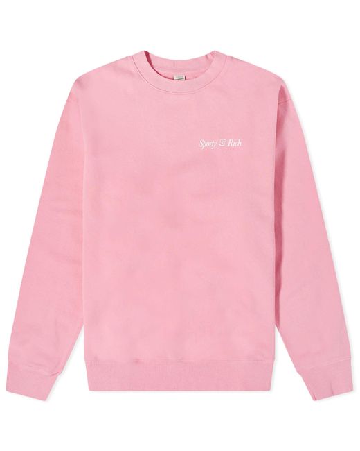 Sporty & Rich Pink Hwcny Crew Sweat for men