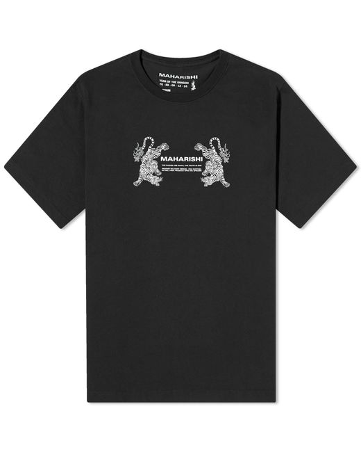 Maharishi Black Double Tigers Miltype T-Shirt for men
