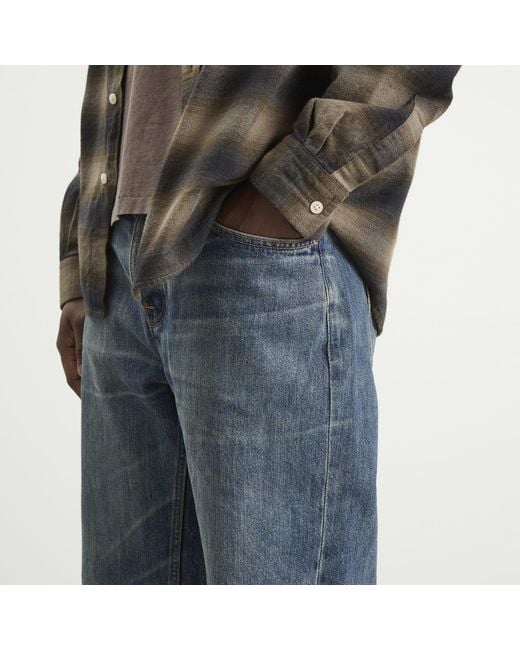 Nudie Jeans Blue Tuff Tony Wide Leg Jeans for men