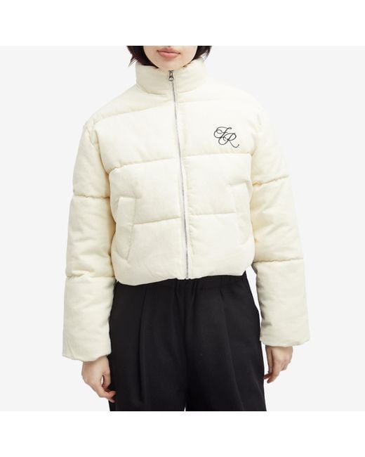 4th & Reckless White Arna Cord Puffer Jacket
