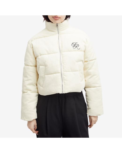 4th & Reckless White Arna Cord Puffer Jacket