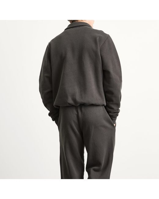 Les Tien Black Heavyweight Banded Yacht Half Zip for men