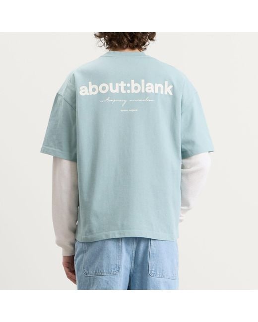 About Blank Blue Box Logo T-Shirt for men