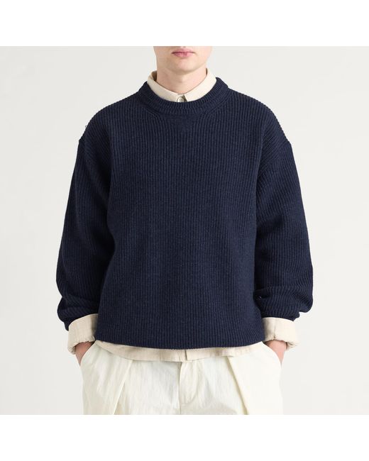 FRIZMWORKS Blue Patch Round Pullover Knit for men